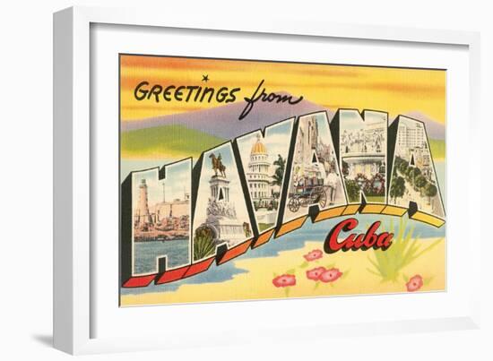 Greetings from Havana, Cuba-null-Framed Art Print