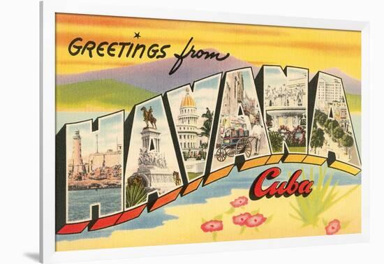 Greetings from Havana, Cuba-null-Framed Art Print