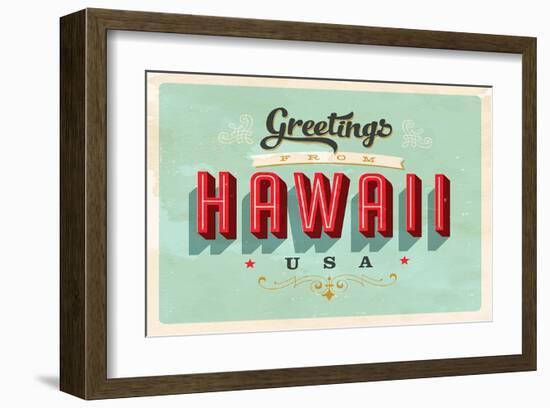 Greetings From Hawaii-null-Framed Art Print