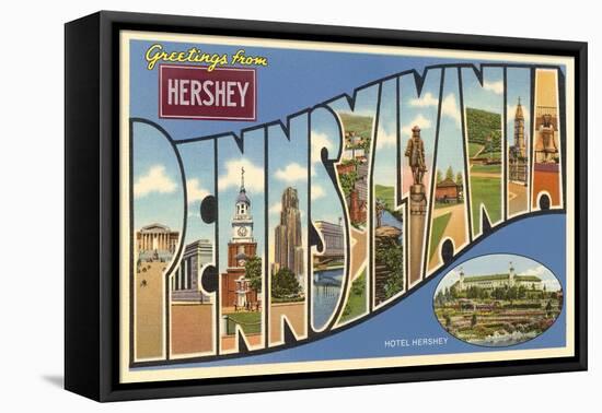 Greetings from Hershey, Pennsylvania-null-Framed Stretched Canvas