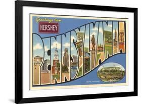 Greetings from Hershey, Pennsylvania-null-Framed Art Print