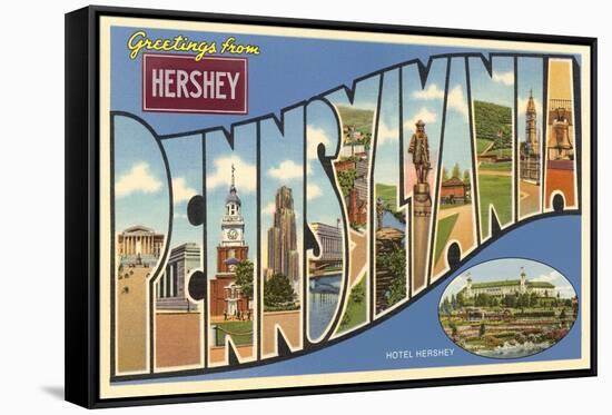 Greetings from Hershey, Pennsylvania-null-Framed Stretched Canvas