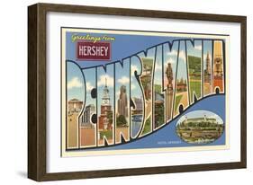 Greetings from Hershey, Pennsylvania-null-Framed Art Print