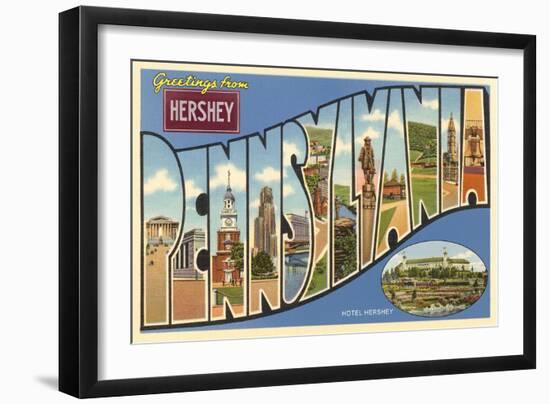 Greetings from Hershey, Pennsylvania-null-Framed Art Print