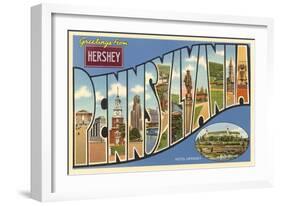 Greetings from Hershey, Pennsylvania-null-Framed Art Print