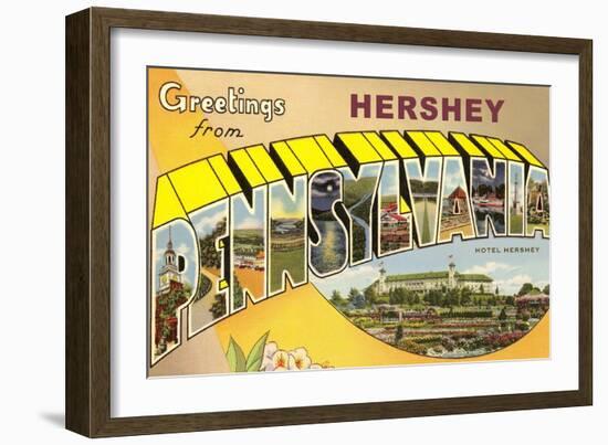 Greetings from Hershey, Pennsylvania-null-Framed Art Print