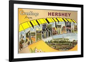 Greetings from Hershey, Pennsylvania-null-Framed Art Print