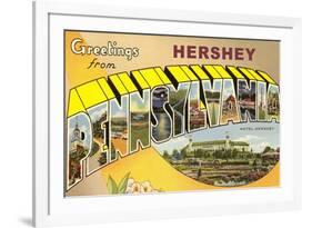 Greetings from Hershey, Pennsylvania-null-Framed Premium Giclee Print