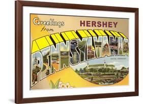 Greetings from Hershey, Pennsylvania-null-Framed Premium Giclee Print