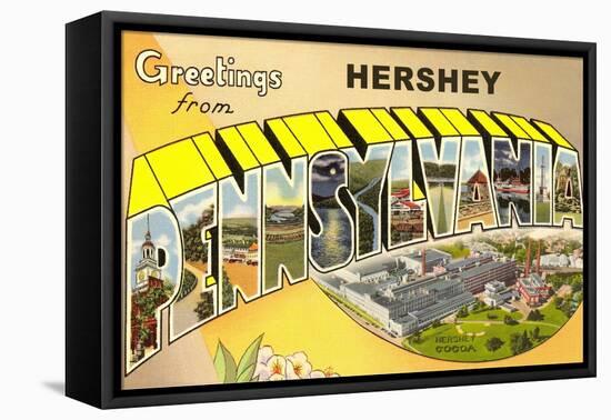 Greetings from Hershey, Pennsylvania-null-Framed Stretched Canvas