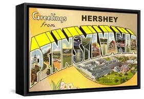 Greetings from Hershey, Pennsylvania-null-Framed Stretched Canvas