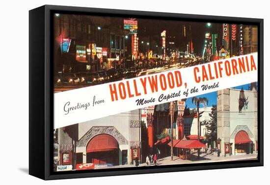 Greetings from Hollywood, California-null-Framed Stretched Canvas
