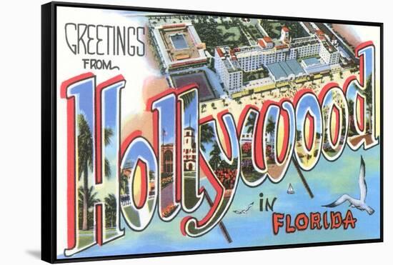 Greetings from Hollywood in Florida-null-Framed Stretched Canvas