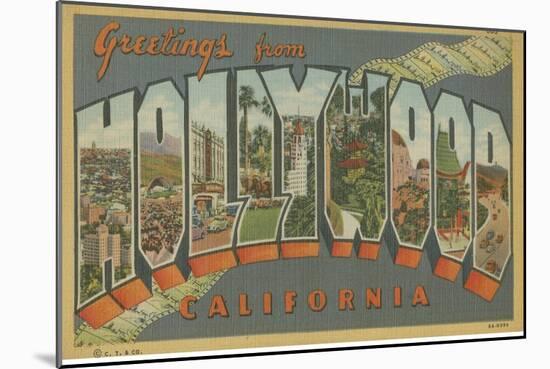 Greetings from Hollywood-null-Mounted Premium Giclee Print