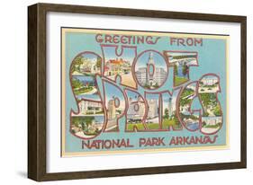 Greetings from Hot Springs National Park, Arkansas-null-Framed Giclee Print