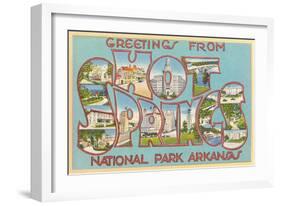 Greetings from Hot Springs National Park, Arkansas-null-Framed Giclee Print