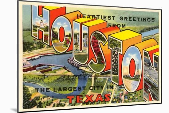 Greetings from Houston, Texas-null-Mounted Art Print