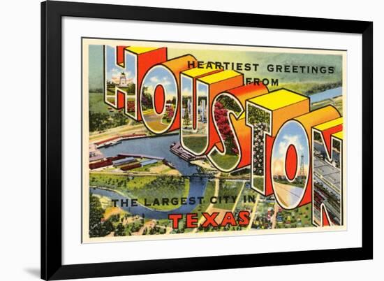 Greetings from Houston, Texas-null-Framed Premium Giclee Print