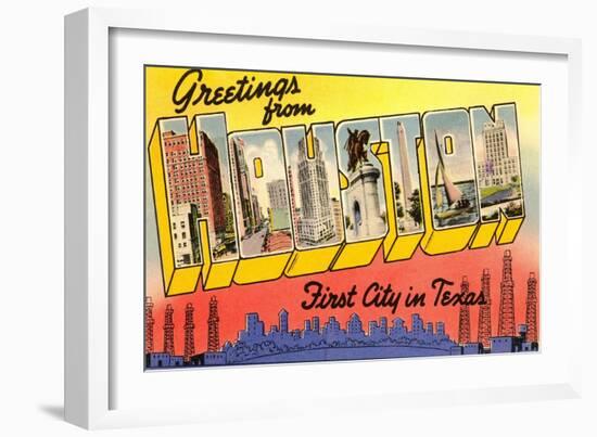 Greetings from Houston, Texas-null-Framed Art Print