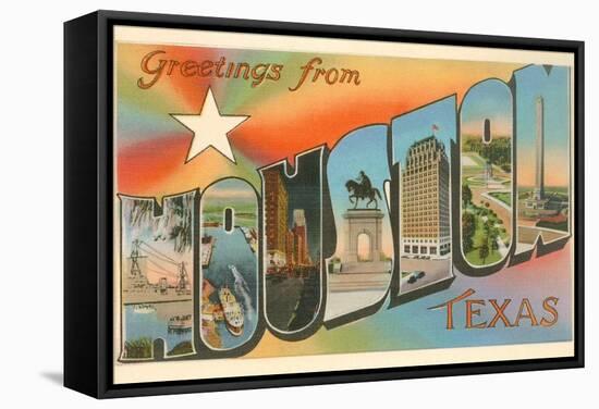 Greetings from Houston, Texas-null-Framed Stretched Canvas