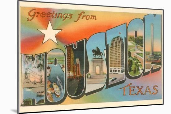 Greetings from Houston, Texas-null-Mounted Art Print