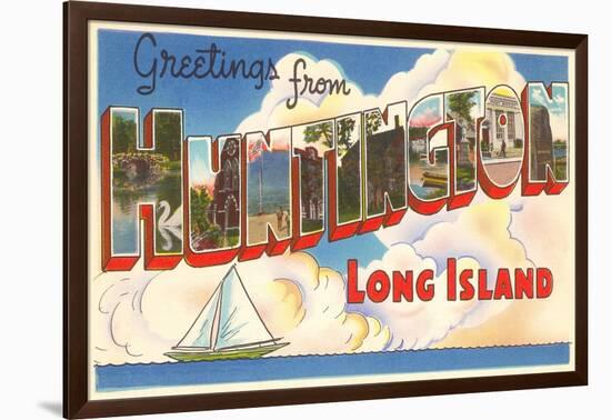 Greetings from Huntington, Long Island, New York-null-Framed Art Print