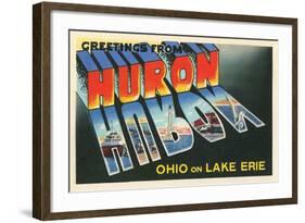 Greetings from Huron, Ohio-null-Framed Art Print