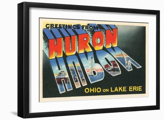 Greetings from Huron, Ohio-null-Framed Art Print