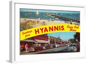 Greetings from Hyannis, Cape Cod-null-Framed Art Print