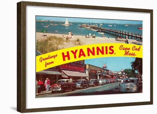 Greetings from Hyannis, Cape Cod-null-Framed Art Print