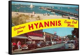 Greetings from Hyannis, Cape Cod-null-Framed Stretched Canvas