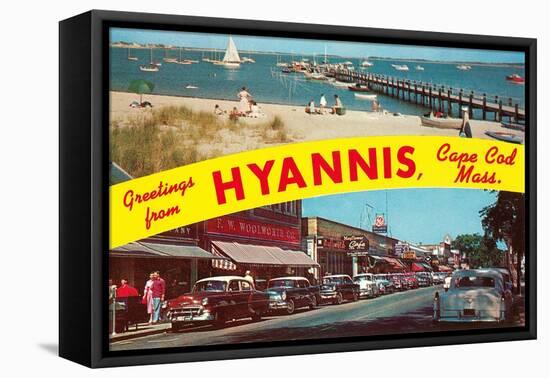 Greetings from Hyannis, Cape Cod-null-Framed Stretched Canvas