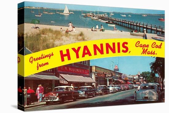 Greetings from Hyannis, Cape Cod-null-Stretched Canvas