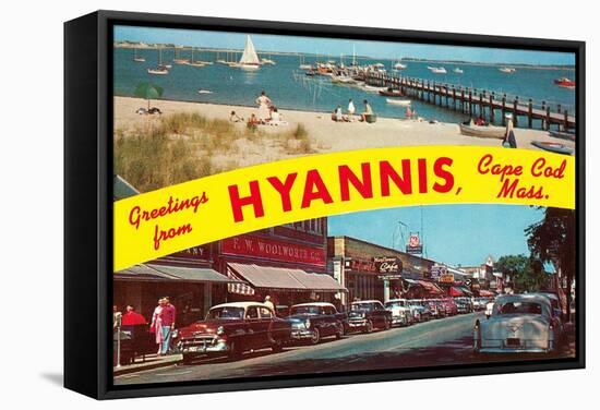 Greetings from Hyannis, Cape Cod-null-Framed Stretched Canvas