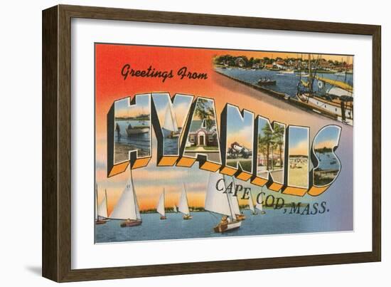 Greetings from Hyannis, Mass.-null-Framed Art Print