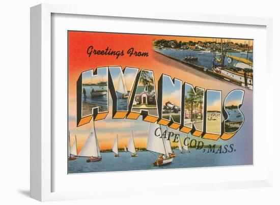 Greetings from Hyannis, Mass.-null-Framed Art Print