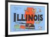 Greetings from Illinois, Cartoon-null-Framed Art Print