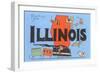Greetings from Illinois, Cartoon-null-Framed Art Print