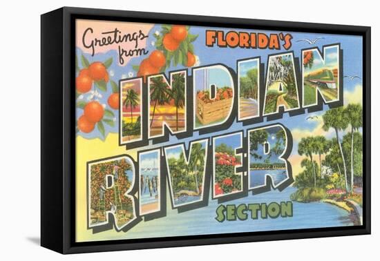 Greetings from Indian River, Florida-null-Framed Stretched Canvas