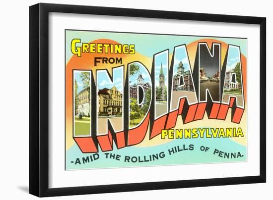 Greetings from Indiana, Pennsylvania-null-Framed Art Print