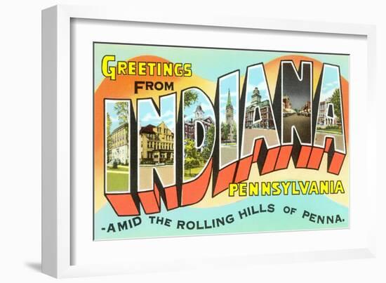 Greetings from Indiana, Pennsylvania-null-Framed Art Print