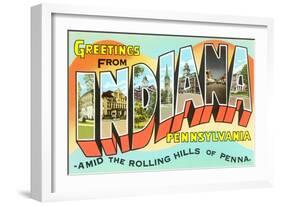 Greetings from Indiana, Pennsylvania-null-Framed Art Print