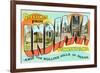 Greetings from Indiana, Pennsylvania-null-Framed Premium Giclee Print