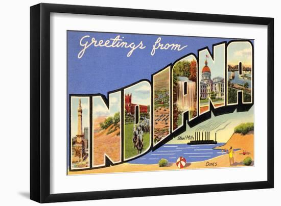 Greetings from Indiana-null-Framed Art Print