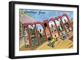 Greetings from Indiana-null-Framed Art Print