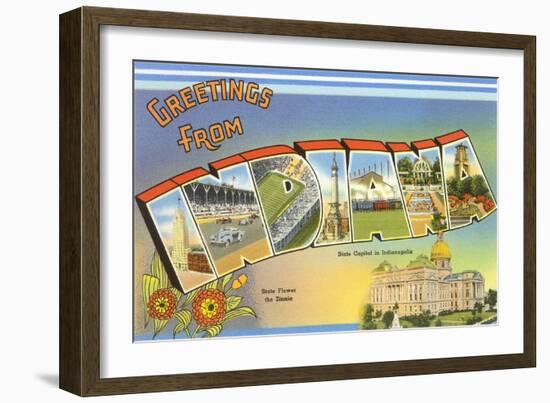 Greetings from Indiana-null-Framed Art Print