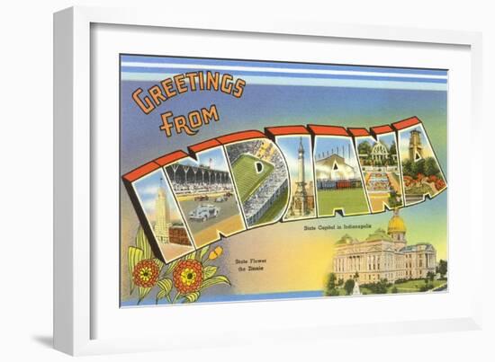 Greetings from Indiana-null-Framed Art Print