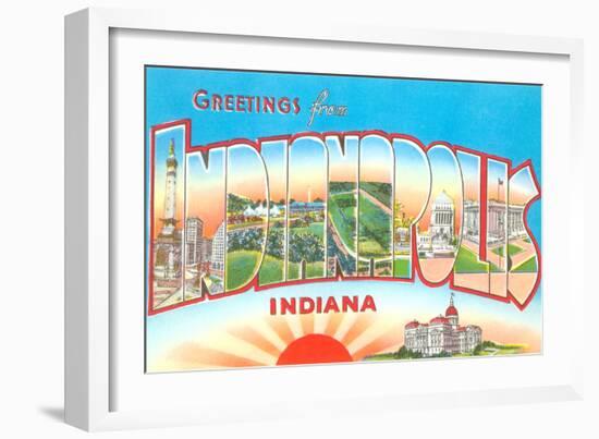 Greetings from Indianapolis, Indiana-null-Framed Art Print