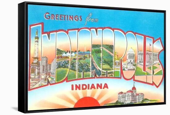 Greetings from Indianapolis, Indiana-null-Framed Stretched Canvas