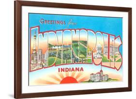 Greetings from Indianapolis, Indiana-null-Framed Art Print